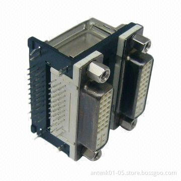 DVI Double Port Connector with 1.5A Rating Current